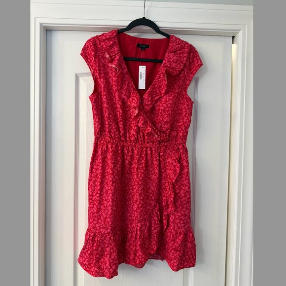 NWT J. Crew V-Neck Ruffle Dress (size 8, runs bigger) - Picture 2 of 5